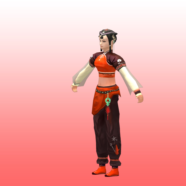 中国のミャオ族の女の子の3Dモデルのキャラクター